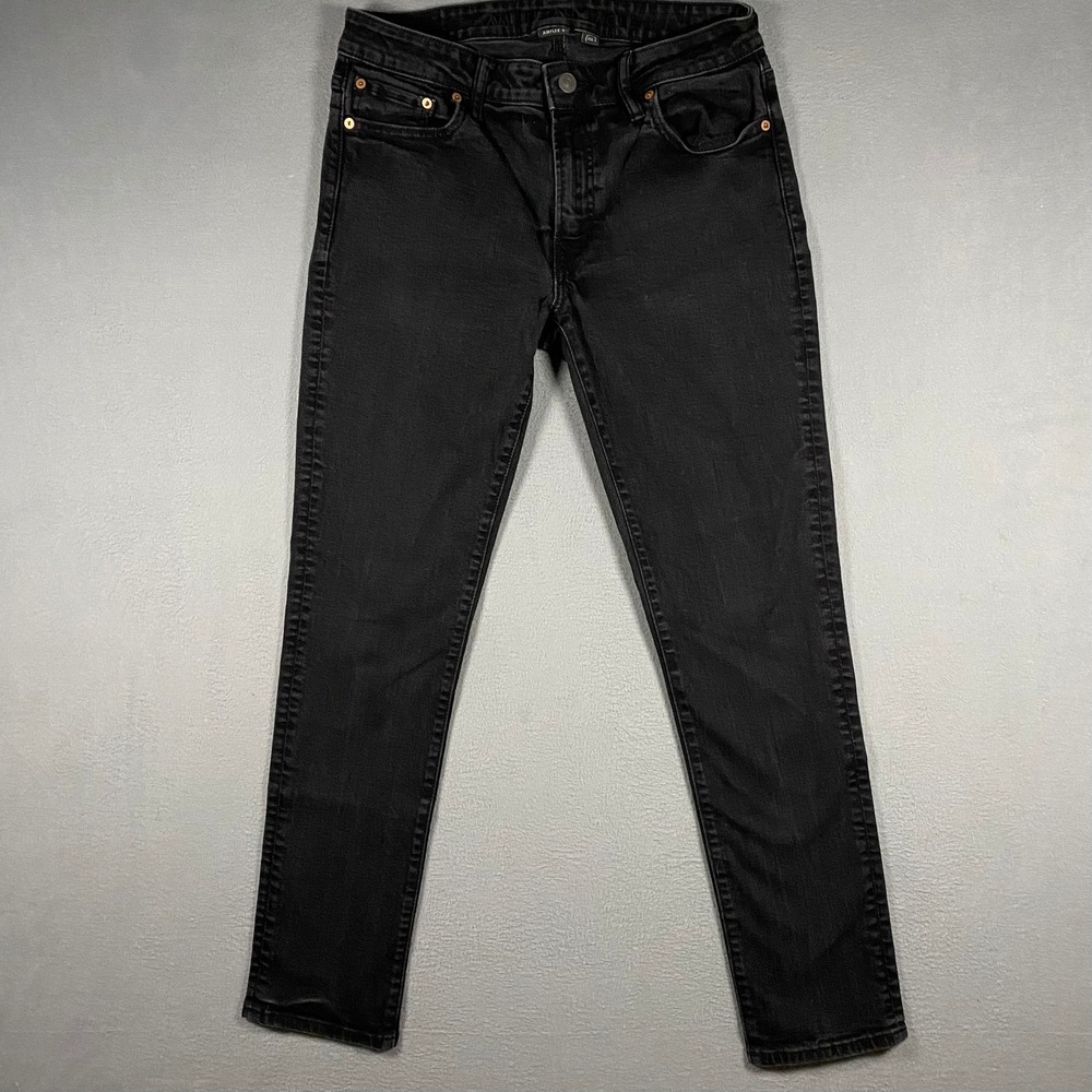 American Eagle Mens Slim Fit Jeans Black Wash‎ Denim 32x32